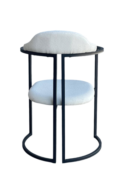 Bennett Boucle White Modern Dining Chair with Black Metal Base – Contemporary Side Chair