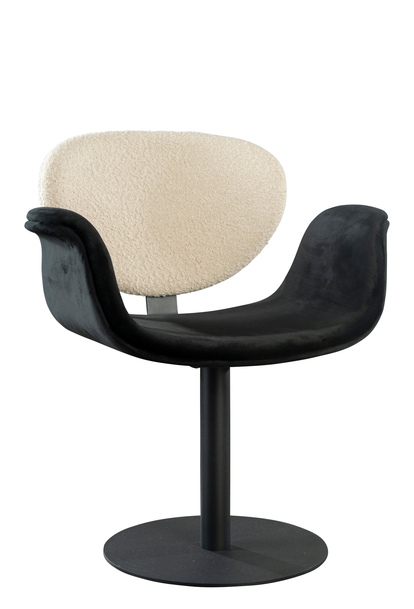 Tulip Swivel Chair in Black and White