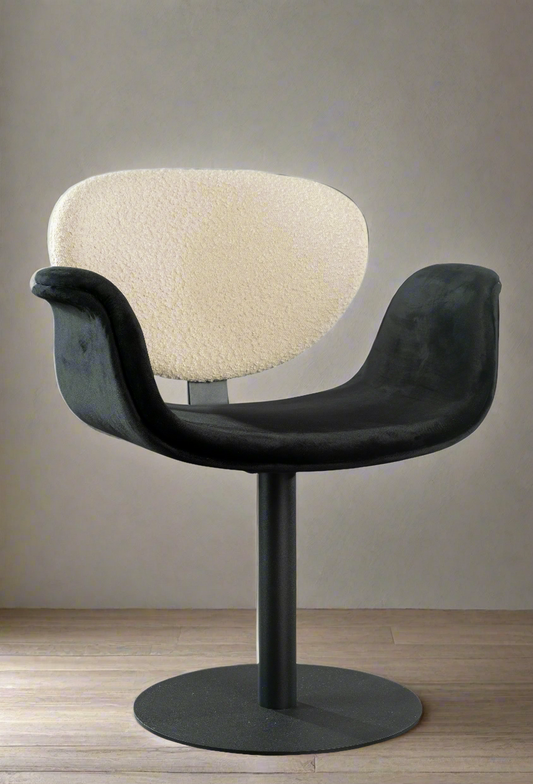 Tulip Swivel Chair in Black and White