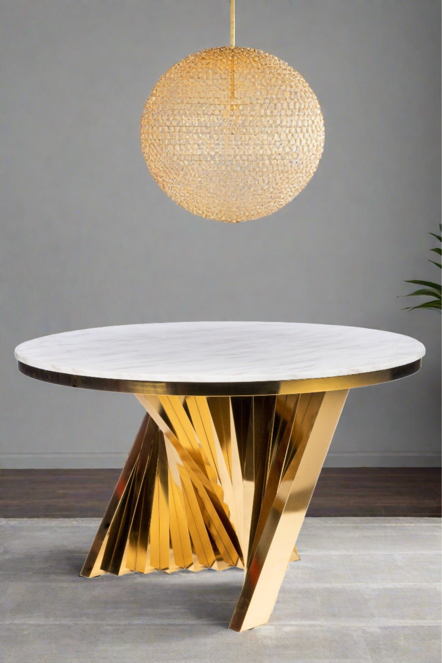 round marble top gold modern dining table