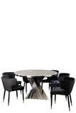 Waterfall Marble Top Chrome Dining Table