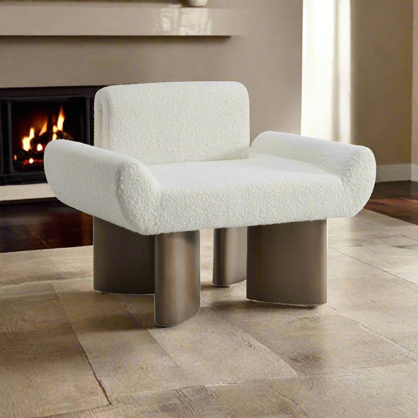 unique white accent chair