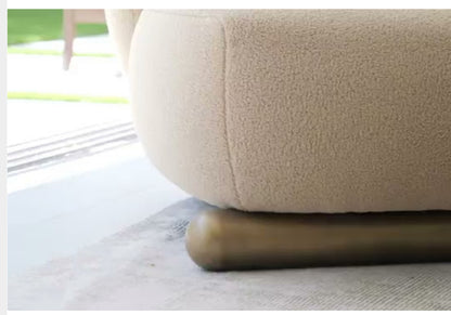 accent chair with bronze legs
