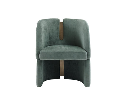 green upholstered dining chair 