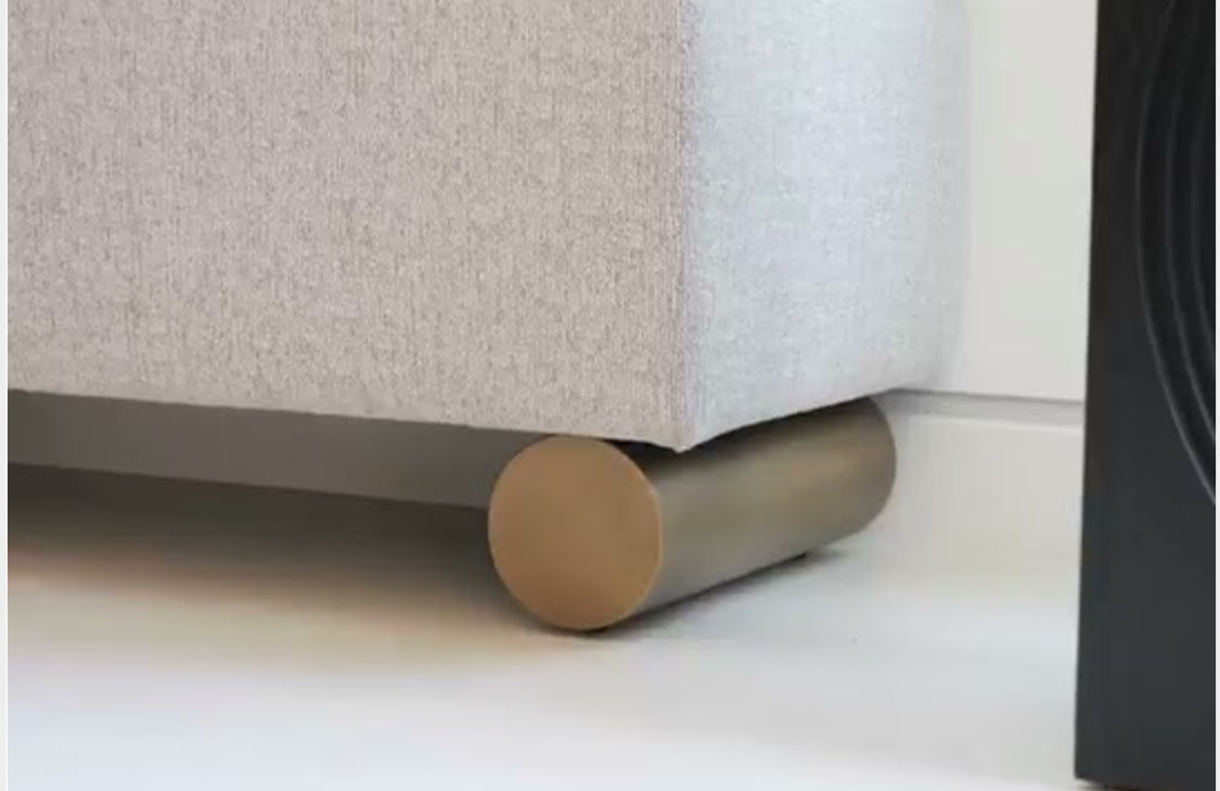 Milly Modern Gray Bench with Tube Pillow