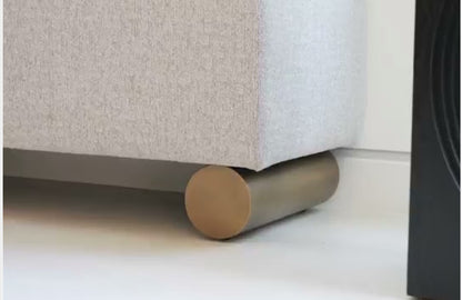 Milly Modern Gray Bench with Tube Pillow
