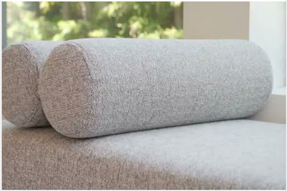 Milly Modern Gray Bench with Tube Pillow