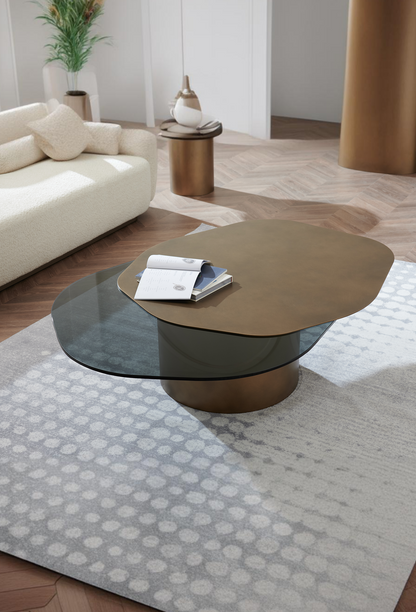 free form brass coffee table