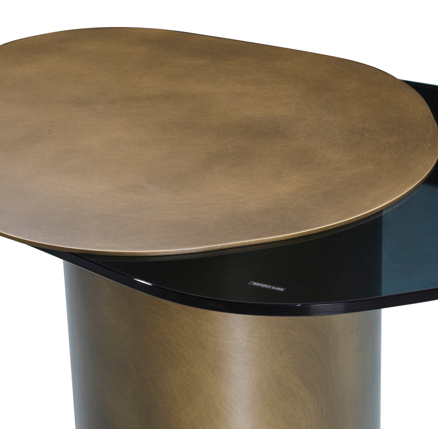 brass glass side table
