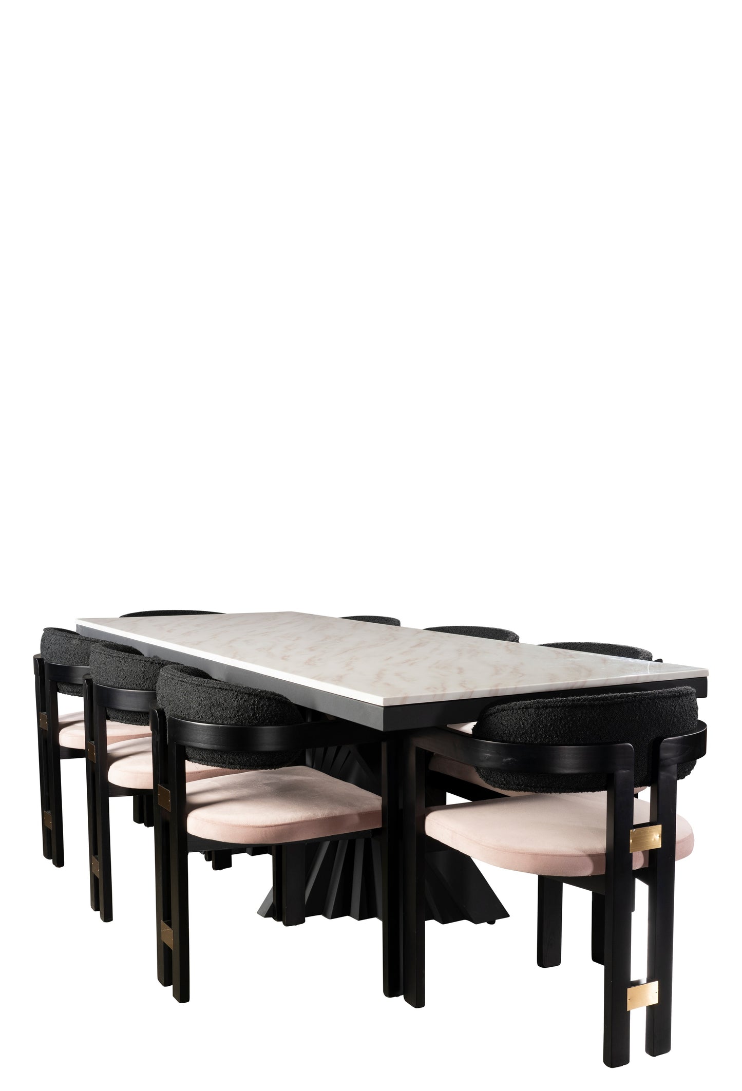 dining table set for 8 with purple chairs