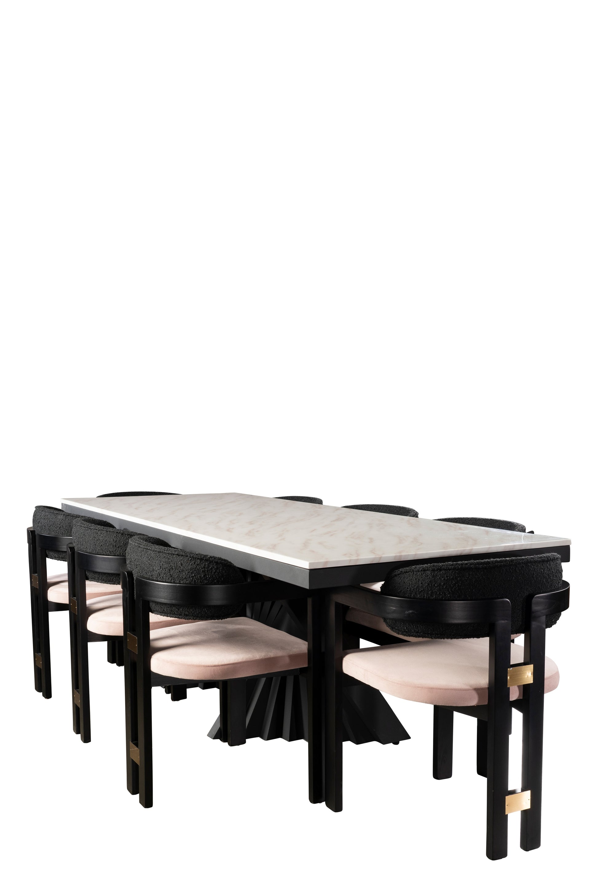 dining table set for 8 with purple chairs