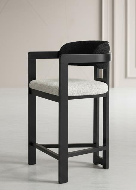 Black and white counter stool with gold detail by Statements b yJ