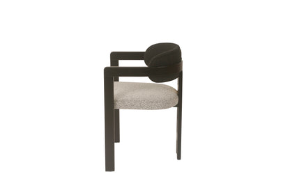 Black boucle dining chair