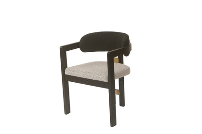 white boucle chic dining chair