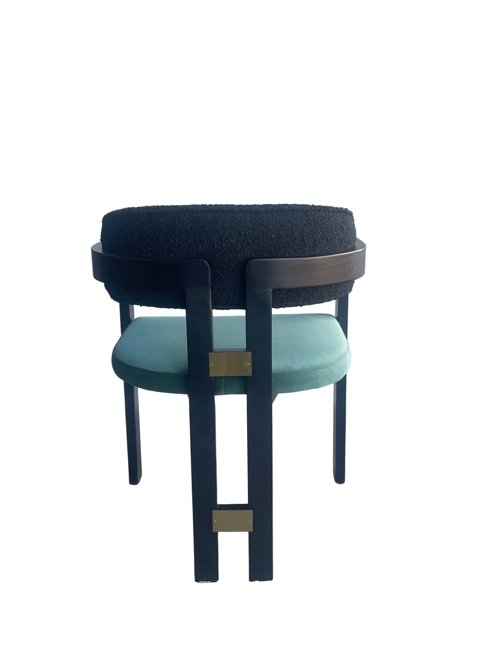 Green velvet dining chair