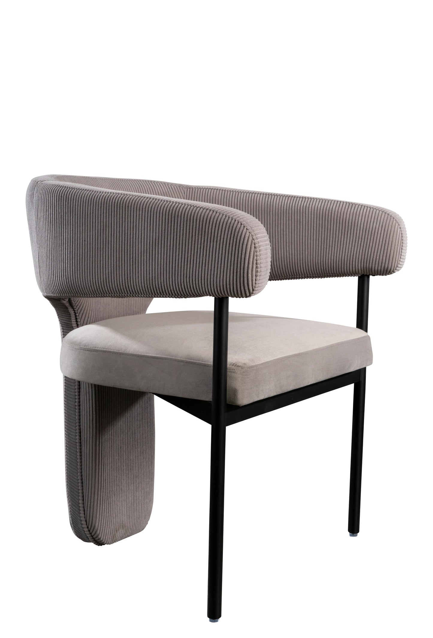 Sabrina Corduroy Armchair Dining Chair in Gray
