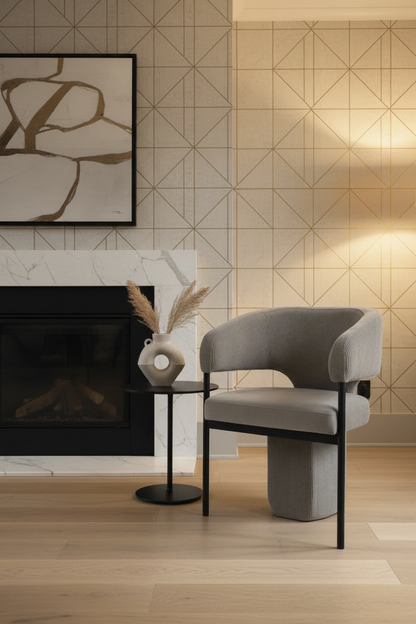 Sabrina Corduroy Armchair, Accent Chair  in Gray