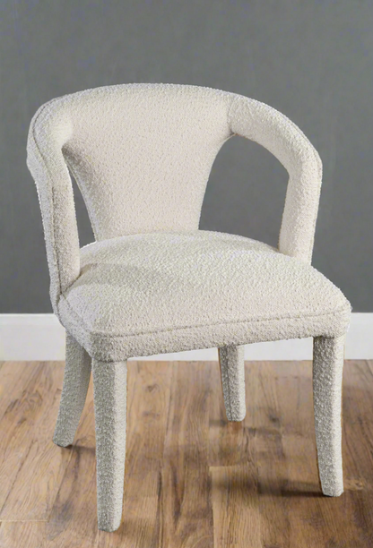 Swift Boucle Dining Armchair Chair in White