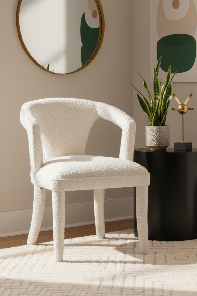 white elegant accent chair