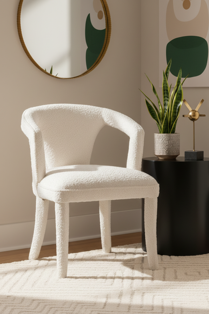 white elegant accent chair