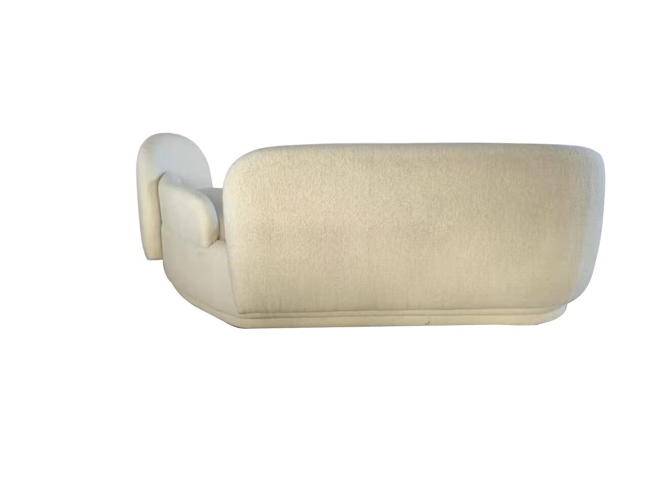 Bernard White Curved Velvet Sofa