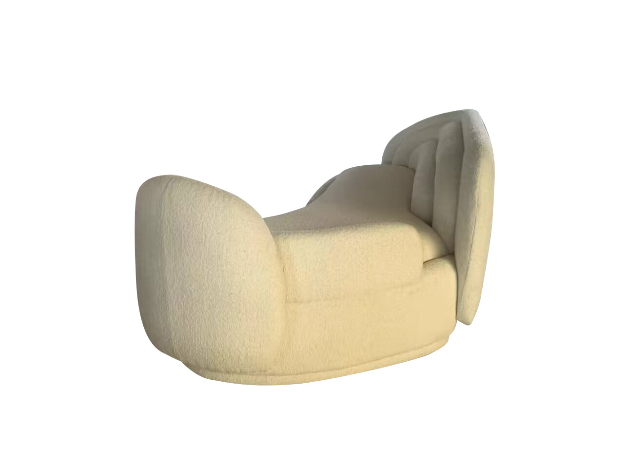 Bernard White Curved Velvet Sofa