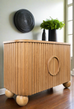 Lucca Fluted Accent Cabinet with Ball Feet