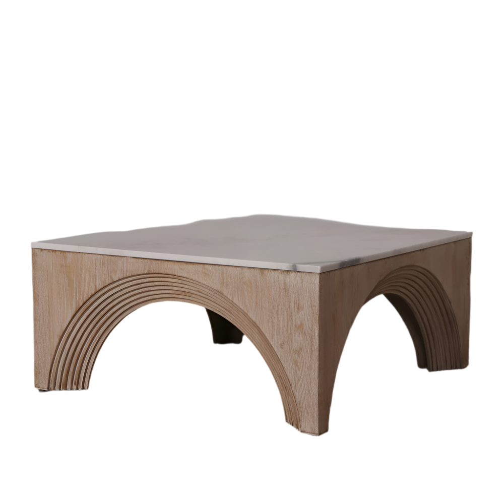 Paxton Marble Top Square Arch Coffee Table 36"w