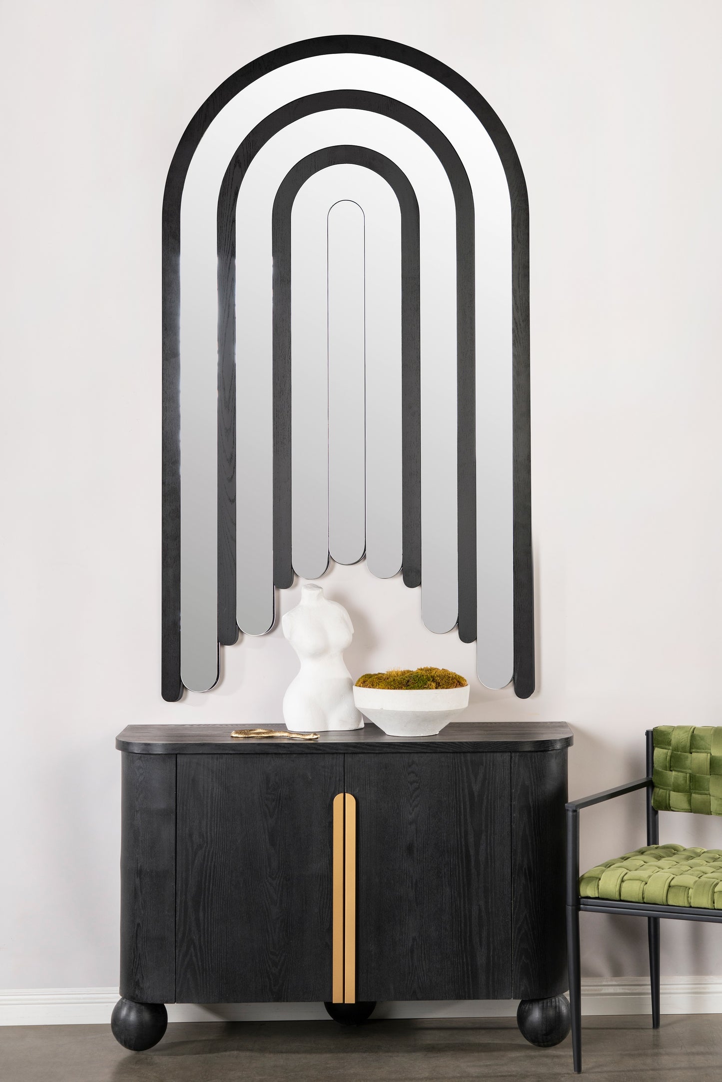 black and gold accent cabinet