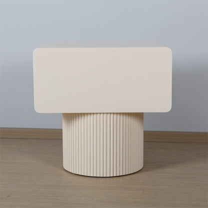 Marant Fluted Nightstand in Beige