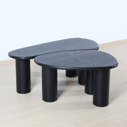 Fendy Set of 2 Free Form Wood Coffee Tables