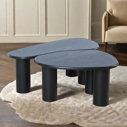 Fendy Set of 2 Free Form Wood Coffee Tables