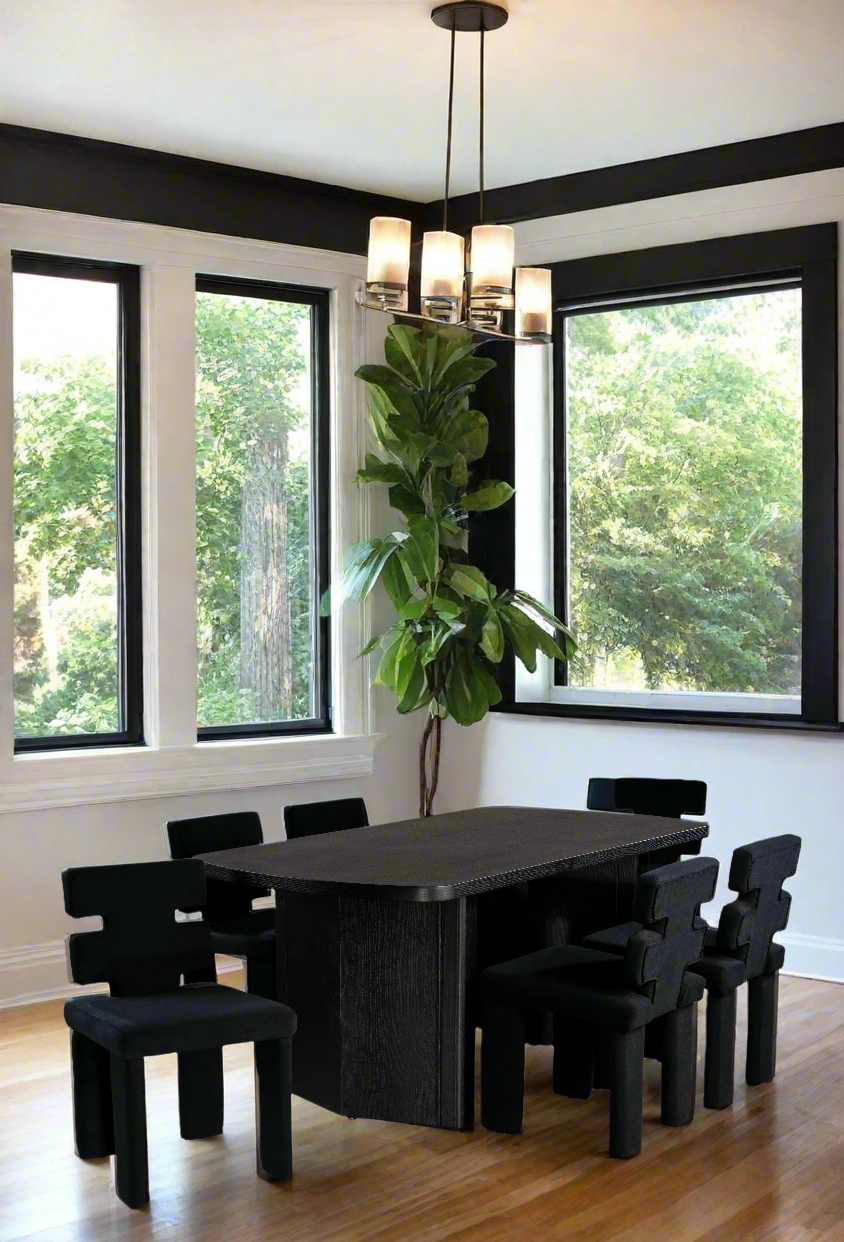 black dining room set