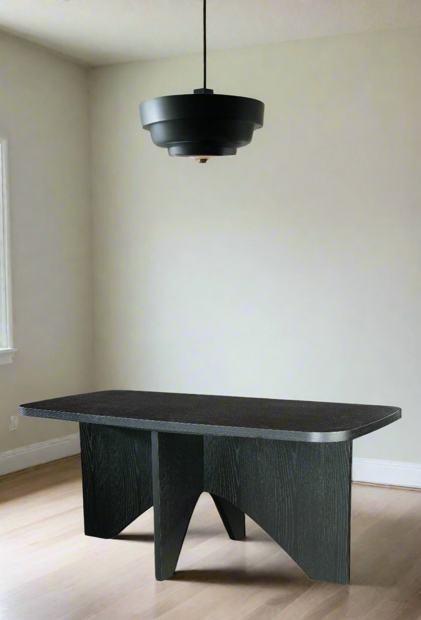 black wood dining table