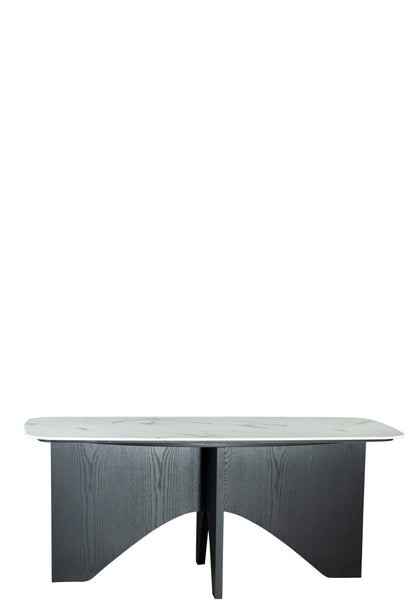 Finneas Rectangular Dining Table in Black and White