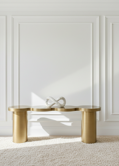 Modern Irregular Shape Nuage Console Table in Brass
