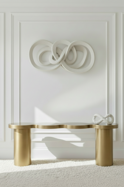 Modern Irregular Shape Nuage Console Table in Brass