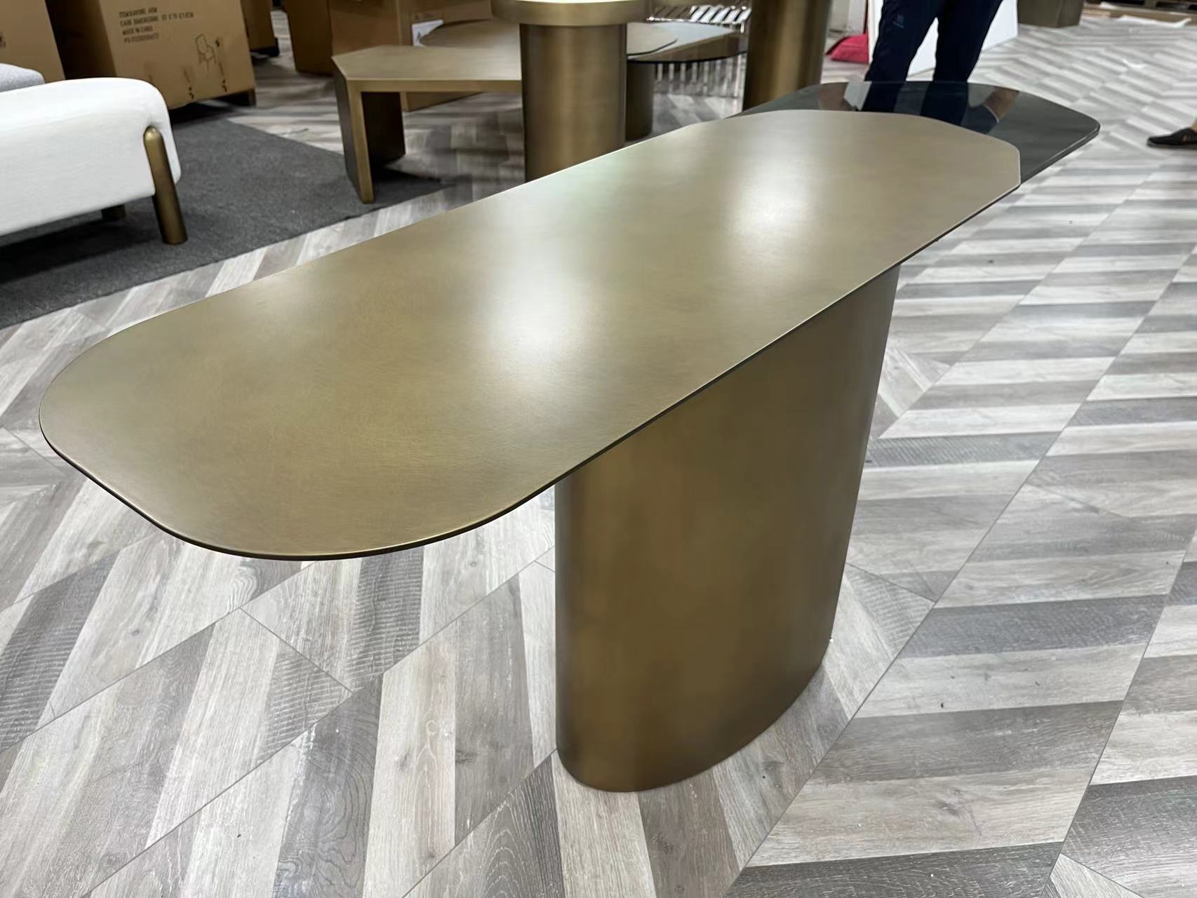 brass entry table modern