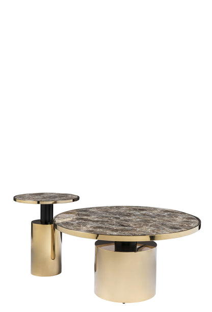 Taylor  Side Table-Brown and Gold