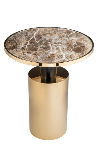 Taylor  Side Table-Brown and Gold