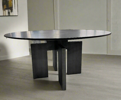 architectural modern black round dining table