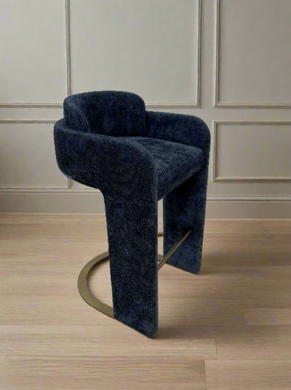 luxury contemporary indigo blue bar chair