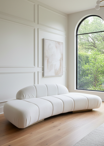 Le Croissant Modern Curved Sofa in White