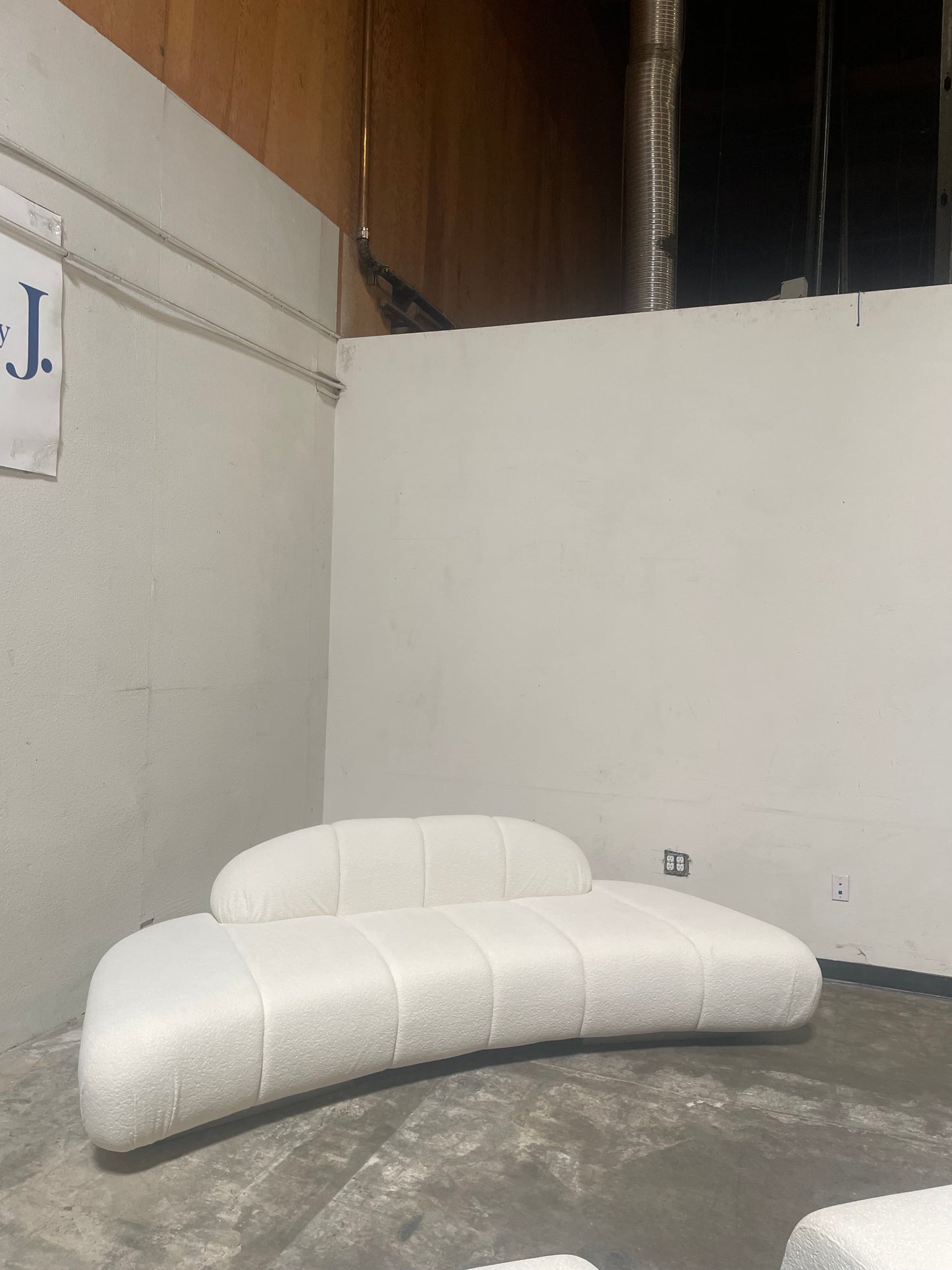 Le Croissant Modern Curved Sofa in White