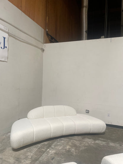 Le Croissant Modern Curved Sofa in White