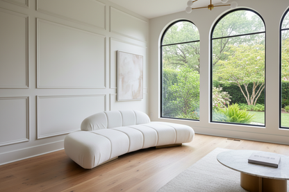 Le Croissant Modern Curved Sofa in White