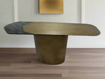 modern sculptural console entry table