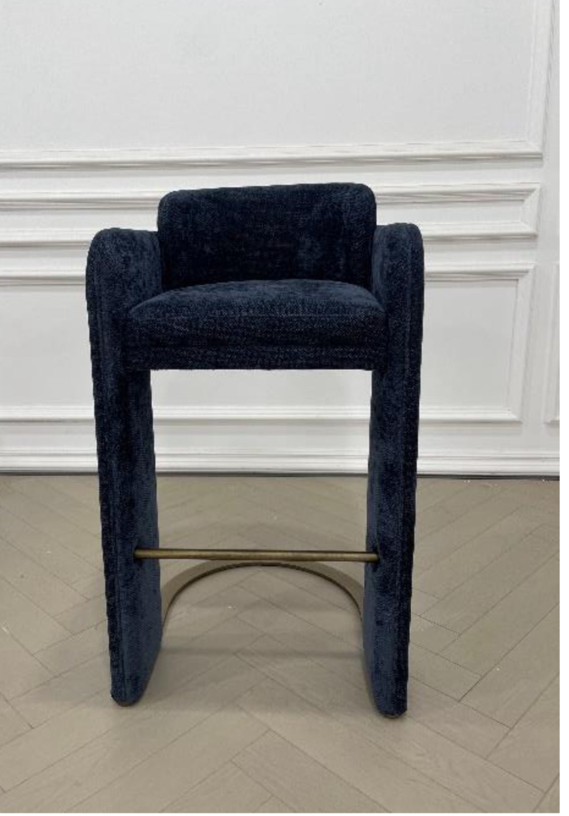 Indigo Blue Upholstered Bar Chair