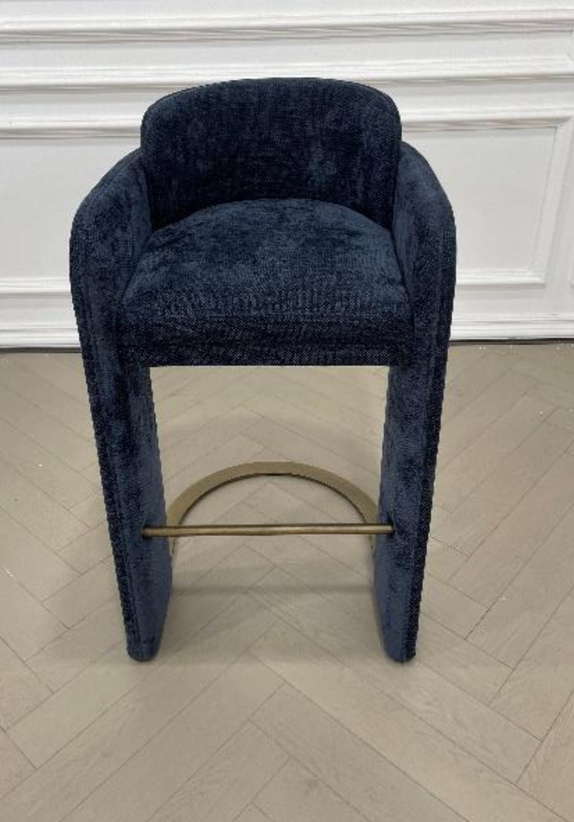 Indigo Blue Upholstered Bar Chair