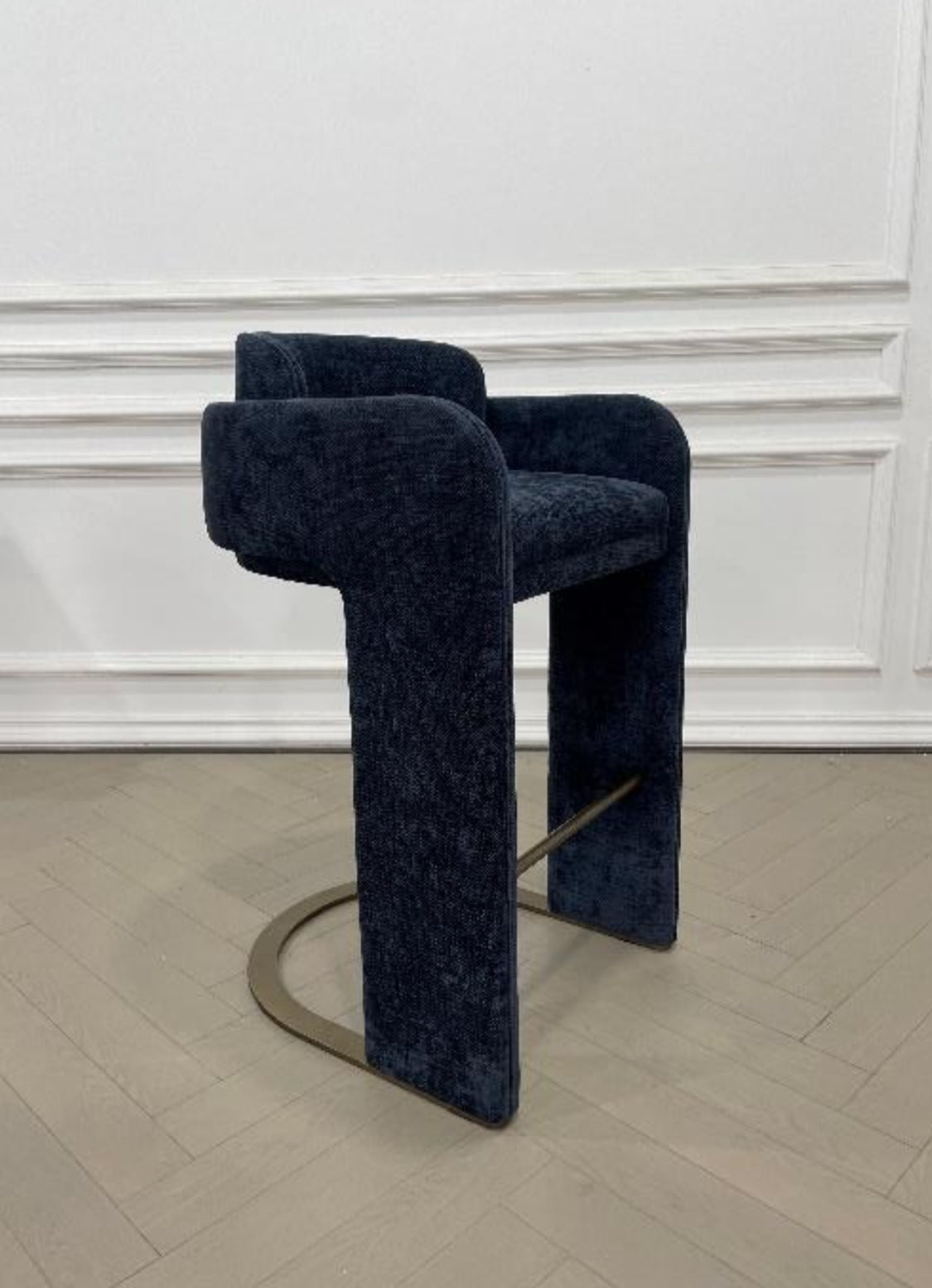 Indigo Blue Upholstered Bar Chair